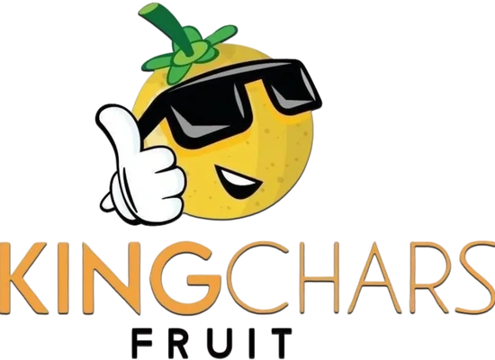 Logo oficial King Chars Fruit. Mascota Nancito (nanche con gafas) dando pulgar arriba. Calidad garantizada.