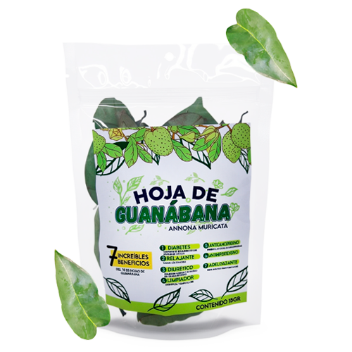 Empaque de Hoja de Guanábana King Chars (Annona Muricata). Producto natural con 7 beneficios saludables.